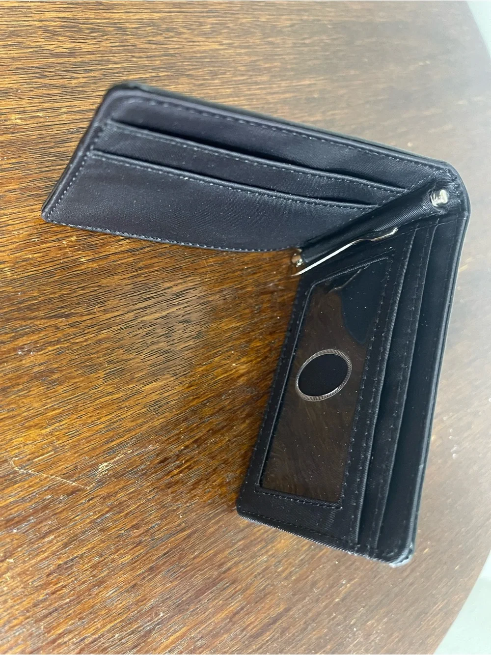 Men's Black Leather Fold Wallet - Card Holder - set of 2 wallets - money clip